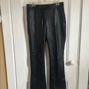 Ann Taylor Black Faux Leather Trousers